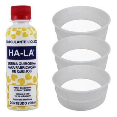 Imagem de Coalho Líquido Ha-La 200Ml + 3 Formas Queijo Canastra 1Kg - Combo