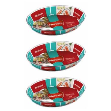 Imagem de Travessa Assadeira de Vidro Vai ao Forno Marinex 4L - 3Un - NADIR FIGU