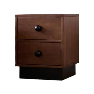 Imagem de ZzleoyuUUs-12 Mesa de chá vintage mesa de cabeceira de madeira com gaveta, armário de armazenamento doméstico adequado para mesa de chão de quarto (marrom)