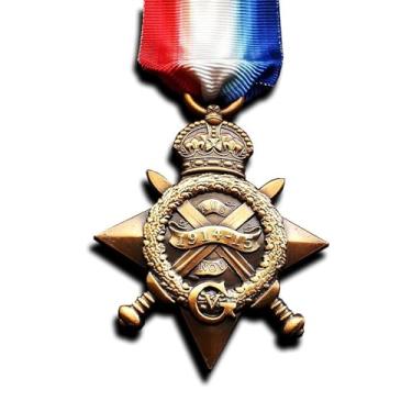 Imagem de FREECROWS Medalha de estrela britânica de 1914 – Réplica militar da Primeira Guerra Mundial The Mons Star