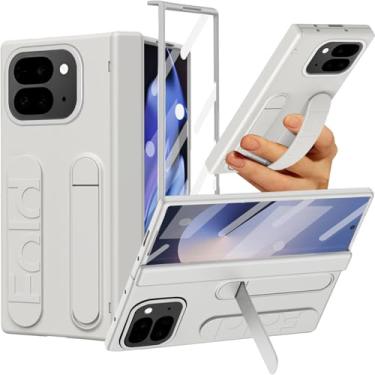 Imagem de NINKI Alça de dedo para Google Pixel 10 Pro Fold capa protetora de tela integrada e proteção de dobradiça, capa protetora com suporte oculto com absorção de choque para Google 10 Pro Fold com suporte
