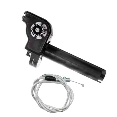 Imagem de GWH Punho do acelerador de motocicleta 7/20.3 cm 22 mm CNC alumínio Quick Twister com cabo de acelerador para KLX CR CRF EXC XR TTR CB SSR CRF230 50 70 110 125 230 250 Dirt Pit Bike Moto ATV (preto)