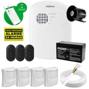 Imagem de Kit Alarme Intelbras ANM 24 NET Acesso via App e 4 Sensores Pet Immuni