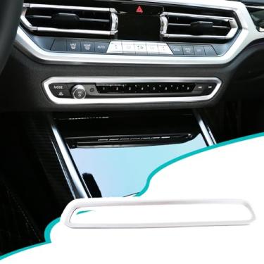 Imagem de Hudiriy Console central de carro ar condicionado volume painel Cotrol moldura guarnição compatível com BMW Série 3 G20 G28 2019-2022 acessórios de moldura de botão de controle central do carro (ABS