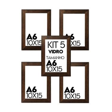 Imagem de Porta Retrato de Vidro 10x15cm Kit com 5 Unidades Lembrancinha de Festa