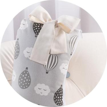 Imagem de Almofada para amamentação bebê - balõezinhos cinza/bege - MEDINA CONFE