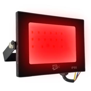 Imagem de Refletor LED 30W Vermelho MGC Bivolt IP66 – Iluminação Decorativa, Resistente e Econômica