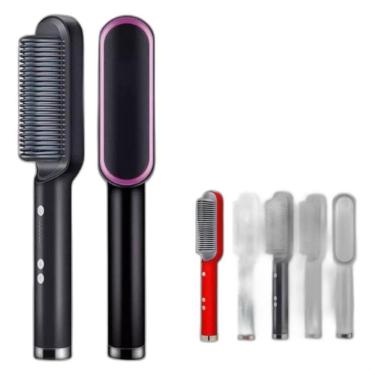 Imagem de Escova Quente Alisadora Cabelo Pente Elétrico Portátil