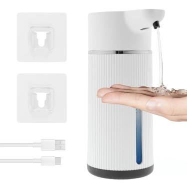 Imagem de Dispensador automático de sabonete, capacidade de 402 g, dispensador de sabão espumante para as mãos, shampoo sabonete líquido (branco)