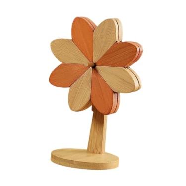 Imagem de Baoblaze Porta-copos com isolamento térmico e suporte, jogo americano, utensílios para mesa, porta-copos de madeira, proteção de mesa para tigela de, com 3 Porta-copos