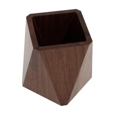 Imagem de Porta-lápis de nogueira preta, suporte de copo de madeira, suporte de copo para lápis de mesa, organizador de papelaria, pote de canetas de mesa, organizador de maquiagem, caixa de armazenamento de