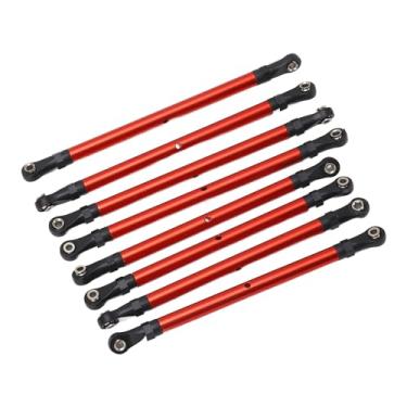 Imagem de aqxreight 8pcs Link RC Haste Alumínio Liga de Liga Haste de Link Final do Kit de Upgrade para SCX10 313mm /10 Chassis de Distância entre Eixos RED /10 313mm SCX10 Confirmar Quadro RC Rod1 / Rod