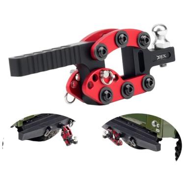 Imagem de DJX 1/10 RC Trailer Hitch Adjustable Tow Hook Hitch Receiver for Axial 90046 SCX10 TRX4 Redcat Gen7 Gen8 Etc 1/10 RC Crawler Car Upgrade Accessories (Red)