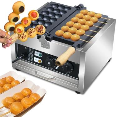 Imagem de Espeto elétrico de bolhas 110V 1500WCommercial Máquina de bola de waffle de 6 grades de teflon antiaderente de aço inoxidável Bélgica Waffle Ball Stick Maker