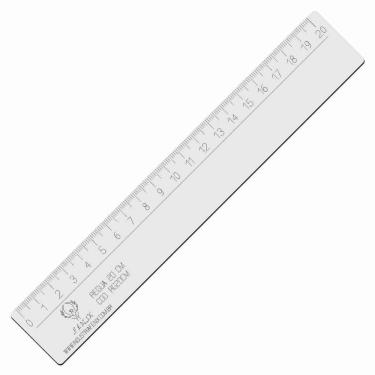 Imagem de Régua Reta Acrílica 20 Cm Transparente Desenho Técnico Fenix