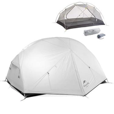 Imagem de Naturehike Mongar Tenda leve para mochila para 2 pessoas - barraca de acampamento ultraleve impermeável para 3 estações, fácil configuração, camada dupla, para caminhadas (cinza - nylon 20D, Mongar