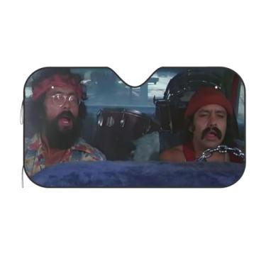 Imagem de Guarda-sol engraçado para para-brisas de carro para capas de para-brisas de carro bloqueia raios UV proteção solar interior automotivo 129,5 x 70 cm