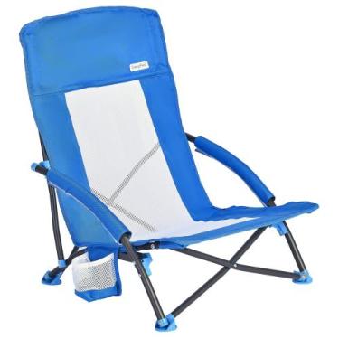 Imagem de Cadeira de praia dobrável SUNNYFEEL Low para adultos com porta-copos