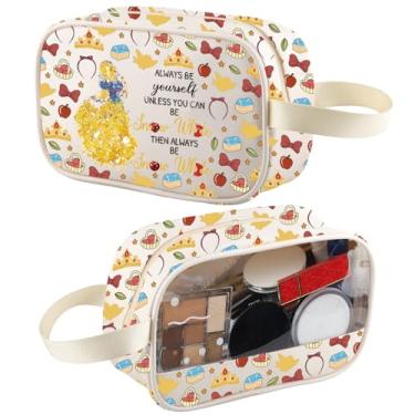 Imagem de XYANFA Bolsa de maquiagem de princesa Movei presente para fãs de contos de fadas presente para amantes de princesa branca bolsa cosmética, ALWAYS BE Sno t-m, Tendência