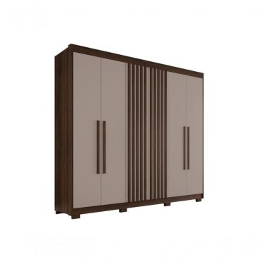 Imagem de Guarda Roupa Casal Ripado Com 6 Portas E 6 Gavetas Granada - Salleto Savana/off White