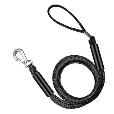 Imagem de de barco de de elástica para corda de amarração de de ancoragem com clipe de aço inoxidável para barcos de caiaque, PRETO