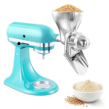 Imagem de Acessório de moedor de grãos para suporte KitchenAid com 12 níveis de moagem, acessórios de misturador de auxílio de cozinha, moedor de trigo, adequado para trigo, milho, aveia, trigo sarraceno