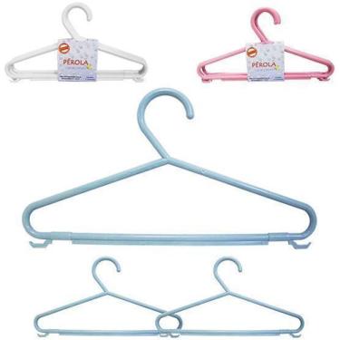 Imagem de Cabide Roupa Infantil Plastic Gancho Perola 3 Peca 27,5X15Cm