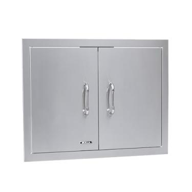 Imagem de Bull Outdoor Products 33570 Portas duplas de aço inoxidável de 63,5 cm com design moderno – Estrutura de grau 304 com forro duplo, fácil instalação