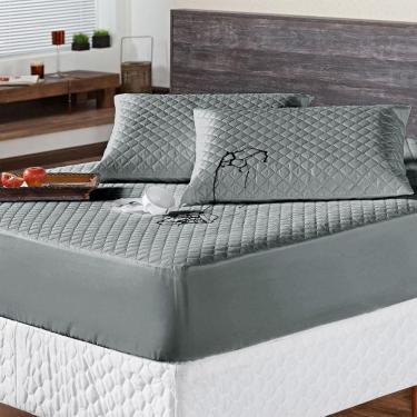 Imagem de Protetor Colchão Max Impermeável Casal 3 Peças - Cinza