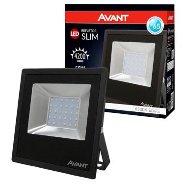 Imagem de Refletor Led 50W Avant Bivolt Slim Ip65 Branco Frio 6500K