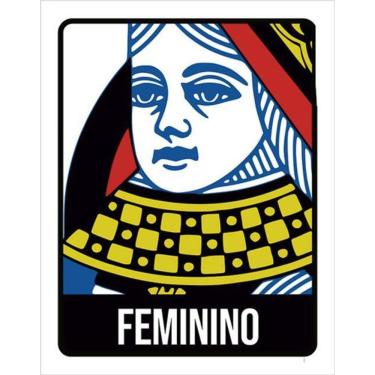 Imagem de Kit 5 Placas De Banheiro Baralho Feminino 36X46