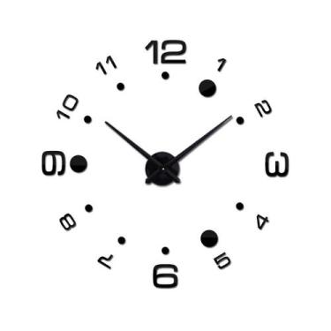 Imagem de Luminárias de teto criativo relógio de parede redondo diy espelho reló