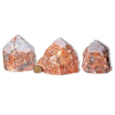 Imagem de Calcita Laranja Bruta Natural - Pedra Pé e Bico Serrado 300 a 400g Tip