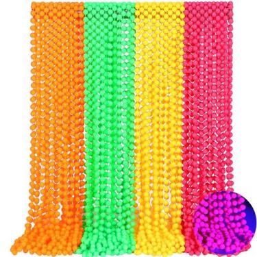 Imagem de Colares Ecally Glow in the Dark UV Neon Bead 96 peças