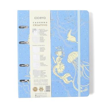 Imagem de CADERNO CRIATIVO ARGOLADO ORIGENS PAUTADO 17X24 AQUA AZUL