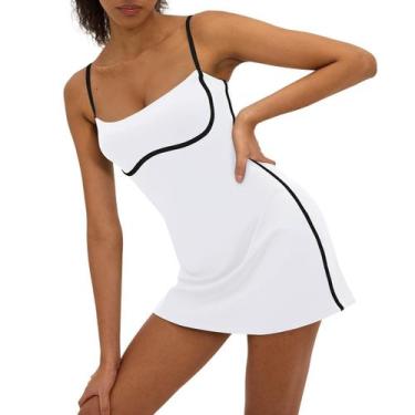 Imagem de Vestido de tênis feminino AMTOSS com shorts embutidos sem mangas