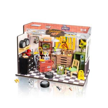 Imagem de Kit de casa em miniatura RoWood Garage Workshop com LED para adultos