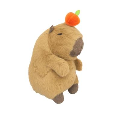 Imagem de Pelúcia Capivara 25cm com Acessórios – Antialérgico, Lavável, Com Zíper e Som (FRUTA NA TESTA)