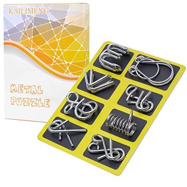 Imagem de KAILIMENG Metal Puzzle, Brain Teaser Metal Wire Puzzle for Adults and Kids - Mind Game 3D IQ Jigsaw, Set of 8