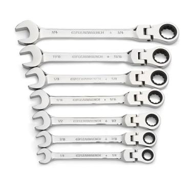 Imagem de GEARWRENCH 7 Pc. 12 Pt. Flex Head Ratcheting Combination Wrench Set, SAE - 9700