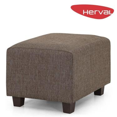 Imagem de Puff Retangular Herval Clean, Linho Marrom 58 cm