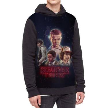 Imagem de Moletom Com Capuz Série Stranger Things Ref:238 - smoke, Preto, GG