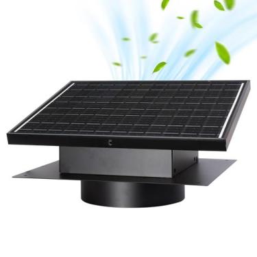 Imagem de Ventilador solar de teto HNRLOY 25W com aberturas de teto removíveis d