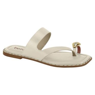 Imagem de Sandália de Dedo Feminina Beira Rio Flat Confortável Original, Branco 