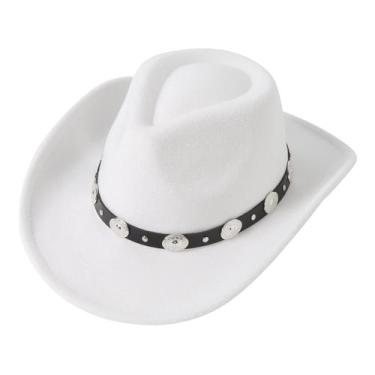 Imagem de Chapéu de caubói Lanzom Felt Wide Brim Western para mulheres e homens