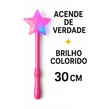 Imagem de Varinha Mágica de Luz LED Estrela  Brinquedo Luminoso para Crianças e 