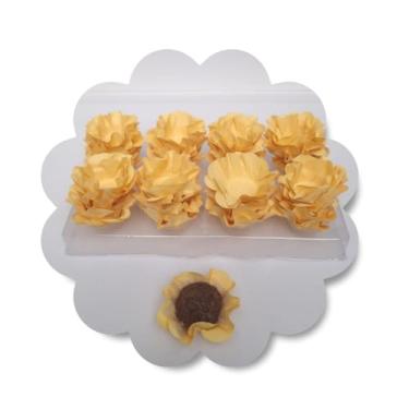 Imagem de Forminhas para Doces, 80 Peças Decorativas em Formato de Flor para Festas, Casamentos e Aniversários (Vanilla)