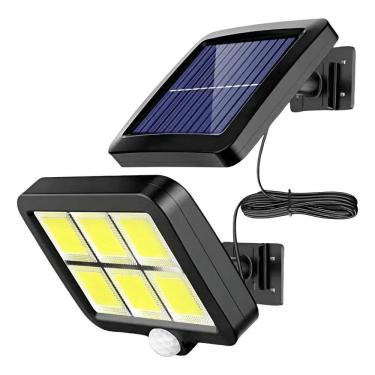 Imagem de Poste Luz Solar Holofote Iluminação Potente Foto Preto Solar