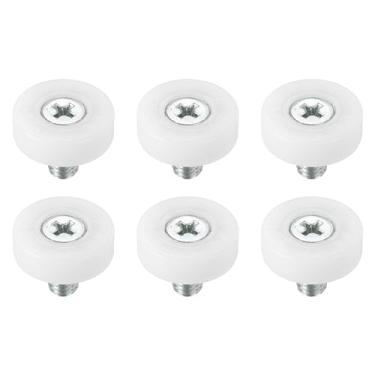 Imagem de Rolos de gaveta de 19 mm, pacote com 6 rodas de substituição de polia de plástico com roldanas pequenas