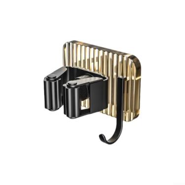 Imagem de Clipe de suporte de vassoura de esfregão montado na parede com ganchos para casa de banho cozinha armário garagem lavanderia armazenamento ferramenta cabide rack economia de espaço sem perfuração